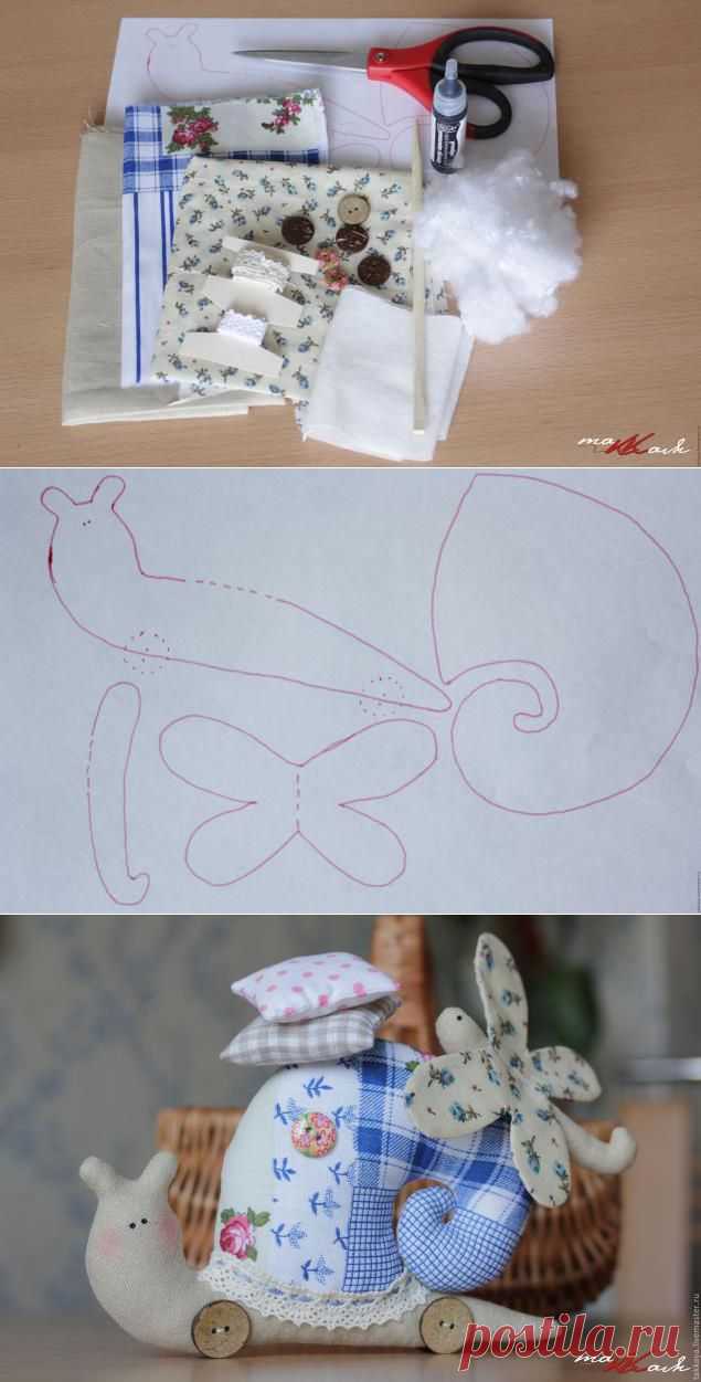 Фото мастер-класс: Улитка со стрекозой в стиле Тильда - Шьем легко и красиво