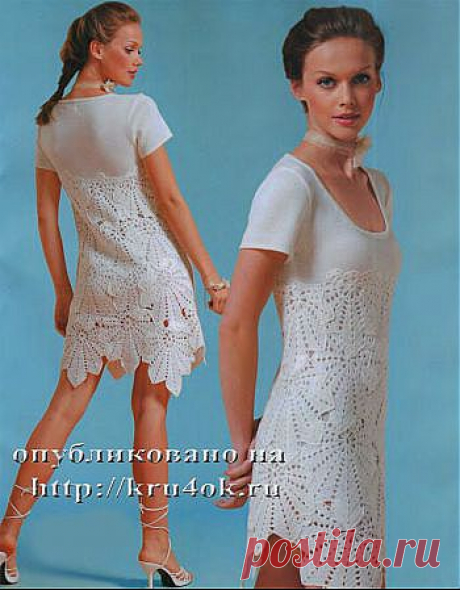 Вязание крючком платья со схемами и описаниями. Женские и детские вязаные платья крючком. - страница 5