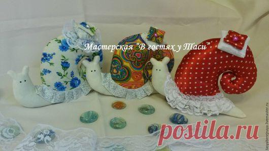 Купить Улитка. - комбинированный, улитка, тильда, игольница, интерьер, игрушка, бязь, синтепон