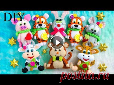 6 ИДЕЙ ИГРУШЕК из ФЕТРА своими руками В этом видео я собрала 6 идей игрушек из фетра своими руками. Зайчик, тигренок, обезьяна, поросёнок, бычок и мышка из фетра. Для облегчения вашего тру...