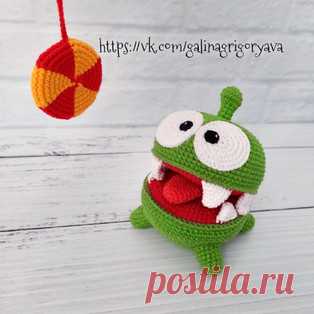 Ам-Ням амигуруми. Схемы и описания для вязания игрушек крючком! Бесплатный мастер-класс от Екатерины Зборовской по вязанию Ам-Няма - персонажа популярной игры "Cut the Rope", а также мультсериала "Пр…