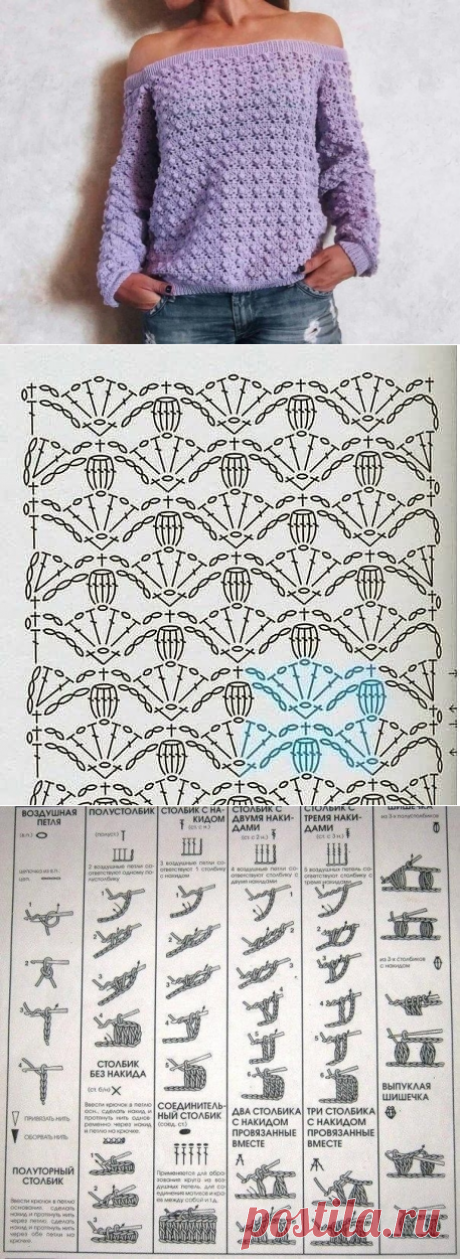 Красивый узор крючком