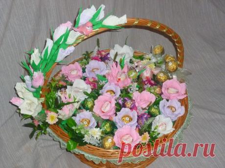 Корзина из конфет