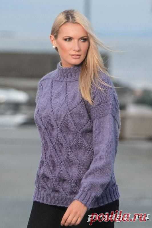 Женский свитер спицами узором ромбов
Описание: http://prjaga.ru/vyazanie-dlya-zhenshchin/pulover-zhaket-sviter/zhenskij-sviter-spitsami-uzorom-rombov