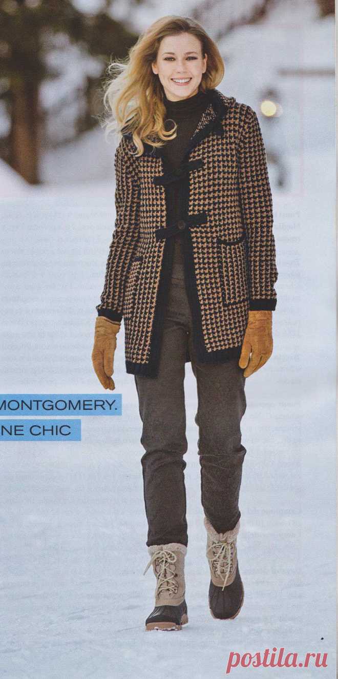 Вязание пальто Гусиные лапки Montgomery