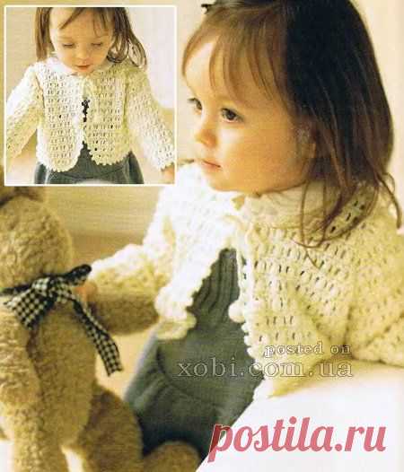 болеро для девочки вязаное крючком