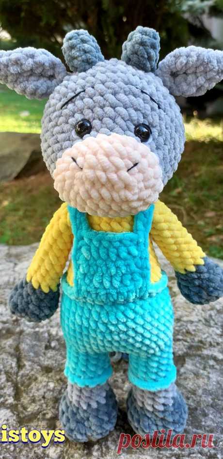 PDF Бычок Ерофей крючком. FREE crochet pattern; Аmigurumi animal patterns. Амигуруми схемы и описания на русском. Вязаные игрушки и поделки своими руками #amimore - корова, коровка, телёнок, плюшевый бык, большой бычок из плюшевой пряжи.