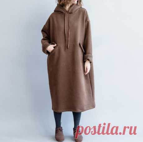 Women's brown Dresses, Woman Long Sleeve dress, Loose hooded dress 【Fabric】 Cotton 【Color】 brown 【Size】 Shoulder width 60cm / 23.4 Bust 136cm / 53 Sleeve length 48cm / 19 Length 103cm/ 40  Have any questions please contact me and I will be happy to help you.