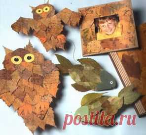 Поделки из листьев на картоне — Разные поделки от профессионалов!