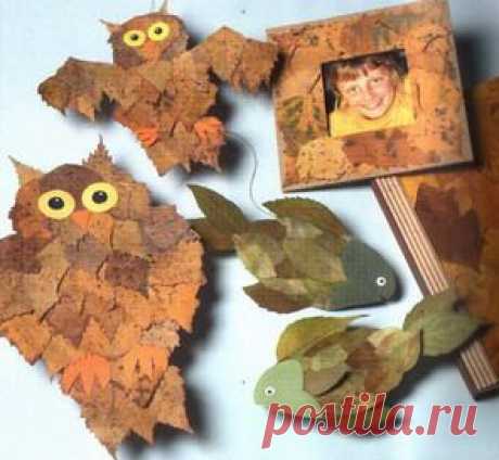 Поделки из листьев на картоне — Разные поделки от профессионалов!