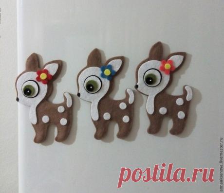 Собачка из фетра — оригинальный магнитик в подарок - Ярмарка Мастеров - ручная работа, handmade