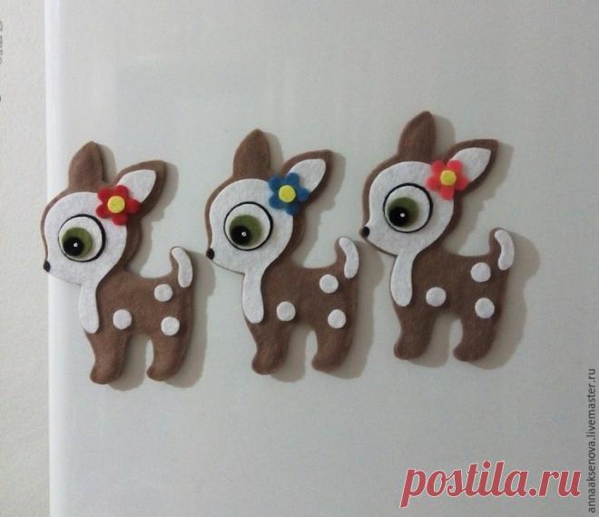 Собачка из фетра — оригинальный магнитик в подарок - Ярмарка Мастеров - ручная работа, handmade