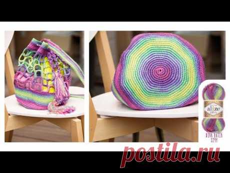 Çanta yapımı-Making Bag with Alize Diva-Diva Batik