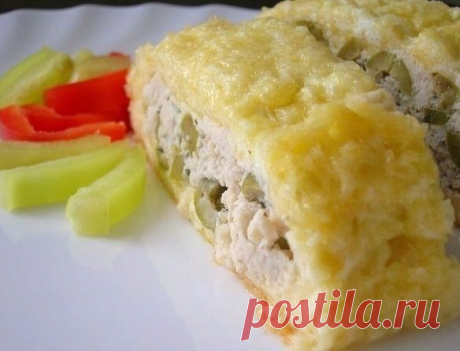Рулет из сыра и куриного филе