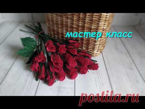 Букет из Конфет! Розы из Гофрированной Бумаги. - YouTube