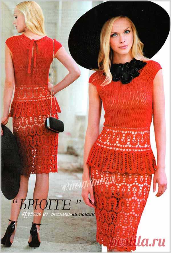 Костюм - топ и юбка крючком | Вязание спицами, вязание крючком | Мир увлечений современной женщины.