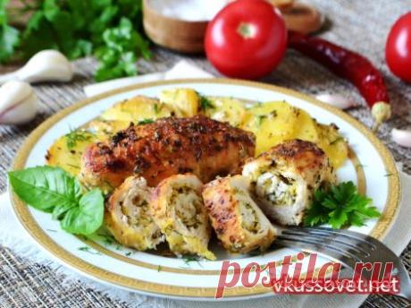 Куриные рулетики с картофелем в сливках