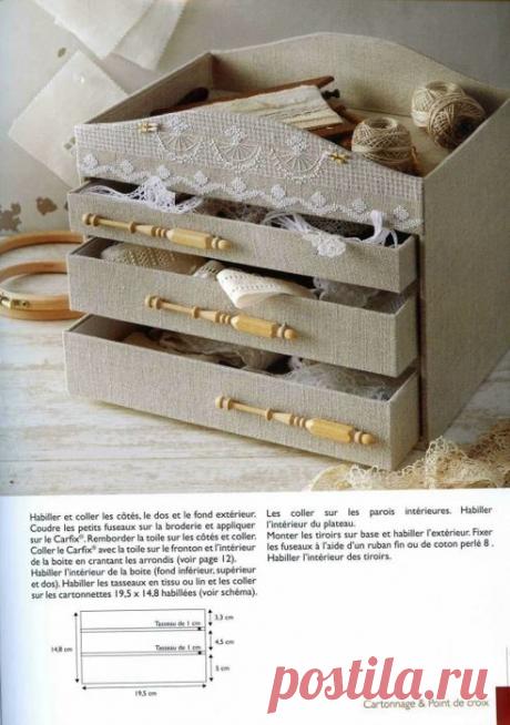 красивые льняные коробочки Chez Zéphirine.