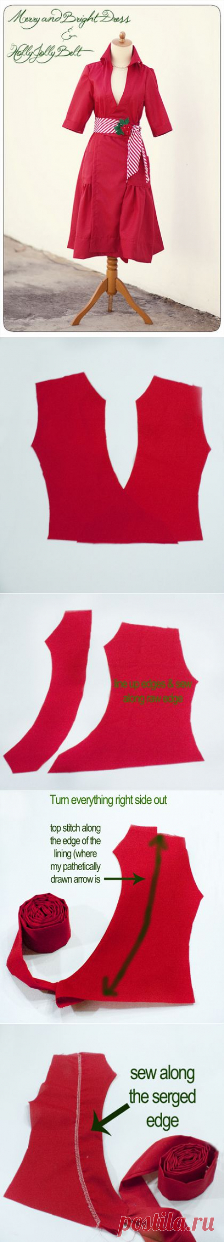 Sewing the Merry and Bright dress and Holly Jolly belt preview :) | Sewing In No Mans Land