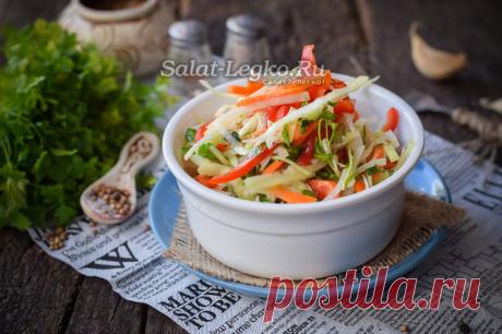 Маринованная капуста с болгарским перцем быстрого приготовления
