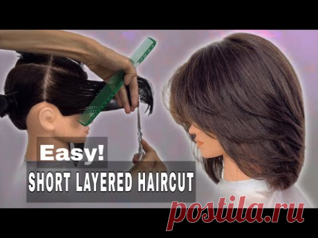 Easy! SHORT LAYERED HAIRCUT TUTORIAL