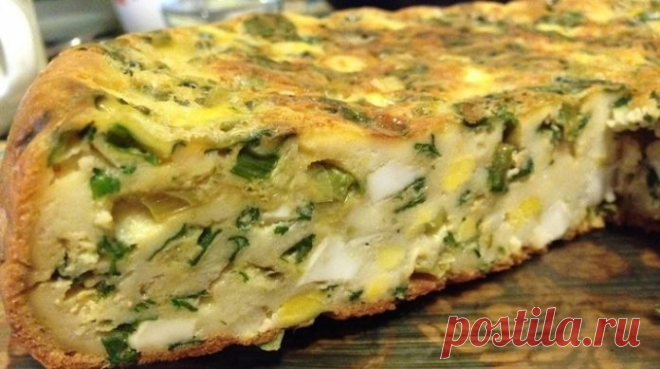 Самый вкусный пирог с луком и куриной грудкой