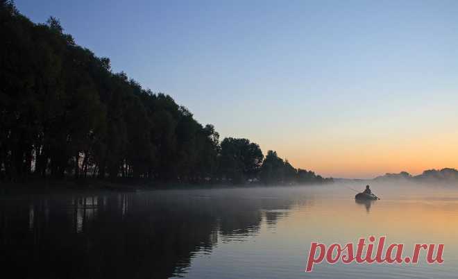 Рассвет на реке. Фото. Рыбалка. Обь