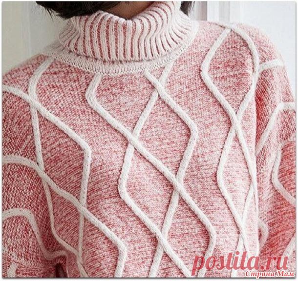 Сакура в цвету. Свитер спицами (схема узора). - ВЯЗАНАЯ МОДА+ ДЛЯ НЕМОДЕЛЬНЫХ ДАМ - Страна Мам