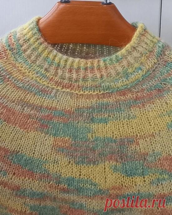 Вяжем кокетку спицами