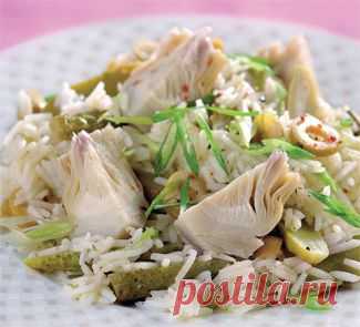Зеленый салат с артишоками и рисом, салат. Пошаговый рецепт с фото на Gastronom.ru