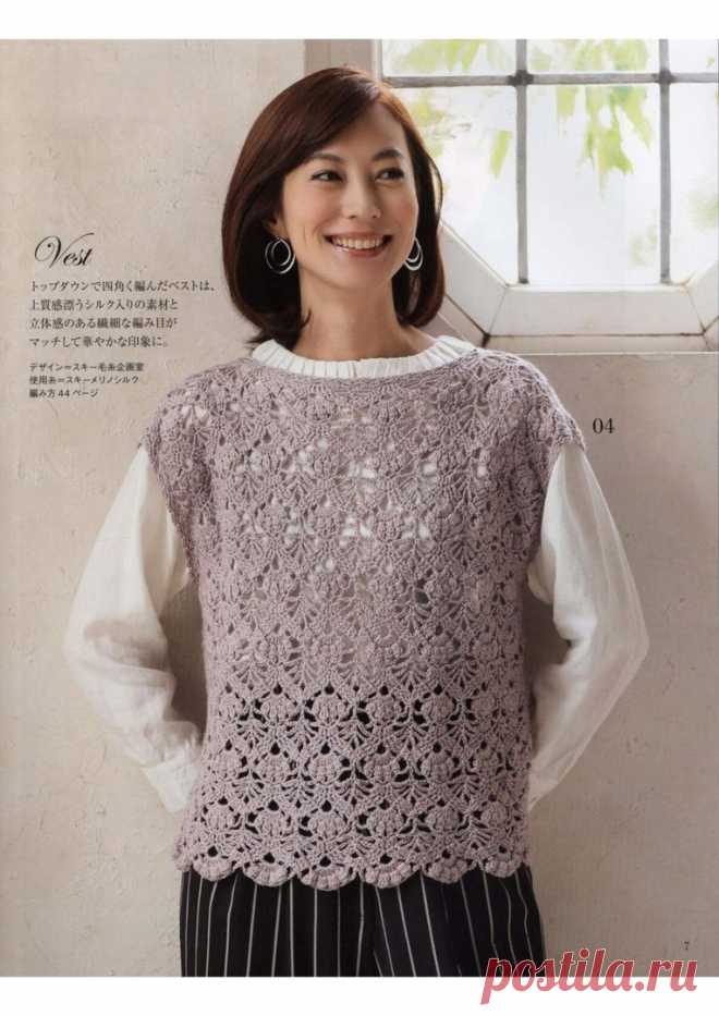 Ажурный топ крючком. Схемы. / knittingideas.ru