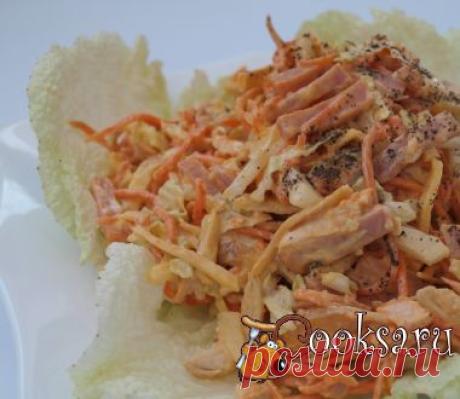Салат с курицей, ветчиной и морковью по-корейски фото рецепт приготовления