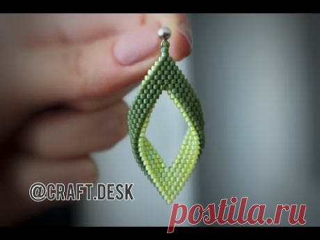 Folded Peyote Earrings with 2 colors