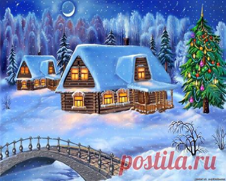 Новогодние обои широкоформатные