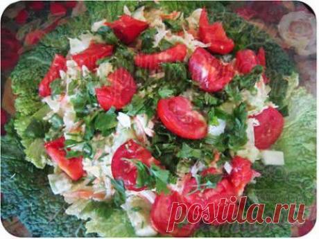 Салат из савойской капусты с овощами | Домашняя кулинария