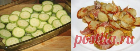 Рецепт дня — Картофель с беконом и кабачками