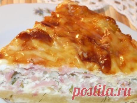 рецепт Пирог с ветчиной и сыром