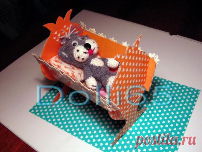 Работы из бумаги: кроватка для кукол из картона (мебель для кукол, кроватка) » ProstoDelkino.com - поделки своими руками.