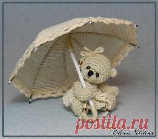 HandMade ElenaNikitina: мишка с зонтиком