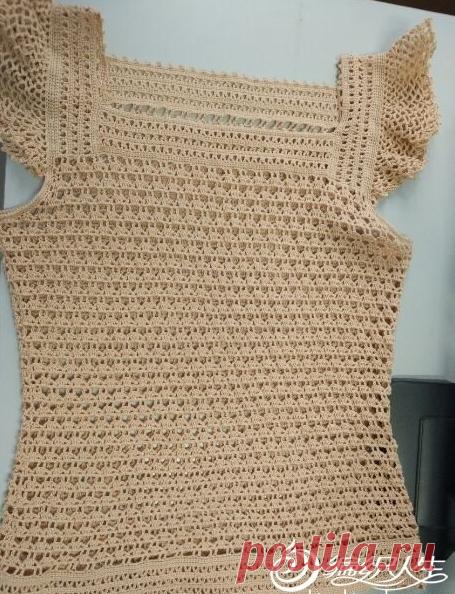 Ажурный топ крылышками схема. Летний топ с крылышками схема |