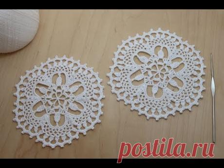 АЖУРНЫЙ КРУГЛЫЙ МОТИВ вязание крючком мастер-класс Crochet motif tutorial - YouTube