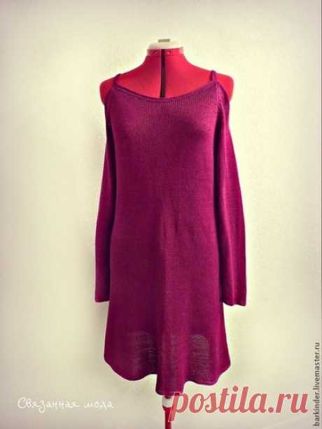 Вязаное шёлковое платье &quot;Шёлковый аккорд&quot; - фуксия,платье,платье летнее