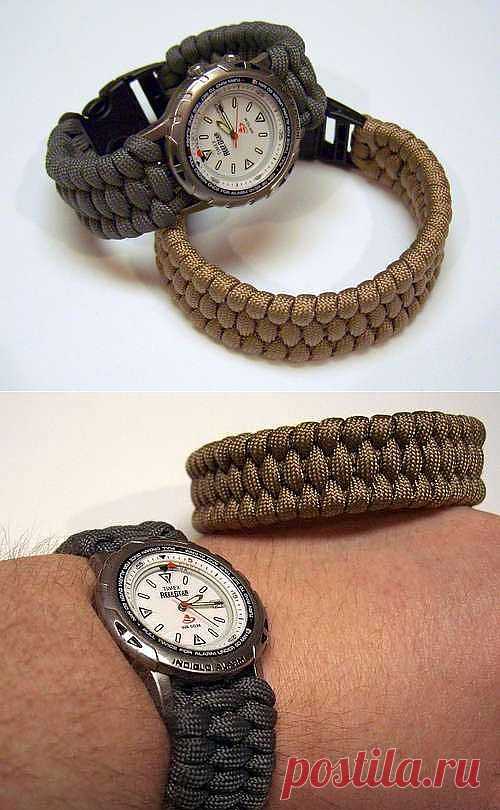 Подарок для брутального мужчины. Ремешок для часов или браслет выживания ПАРАКОРД.