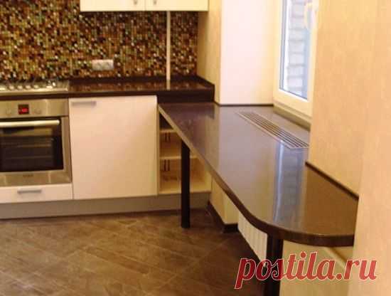 Совмещение столешницы с подоконником — Роскошь и уют