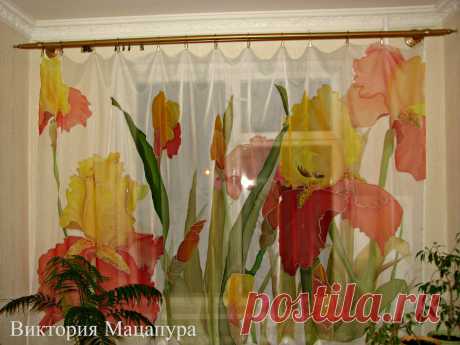 #росписьштор Роспись штор в технике батик. #батик