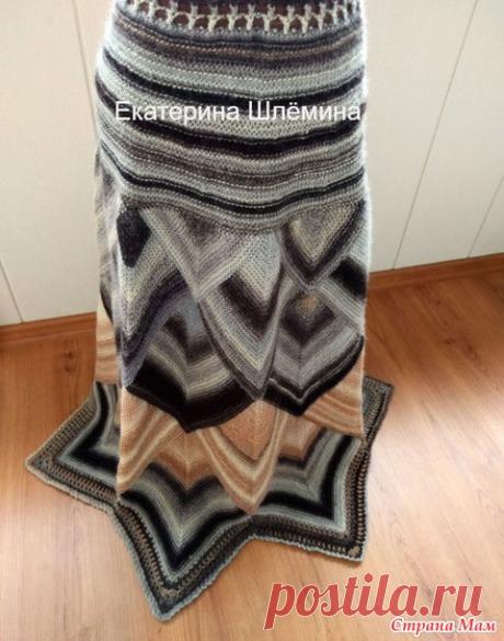 . Юбка и шаль спицами в стиле пэчворк - Вязание - Страна Мам