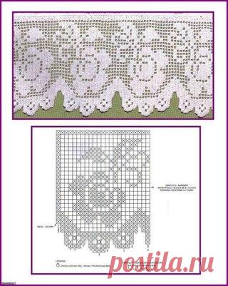 Филейная кайма крючком со схемами
#крючок #вязаные_идеи