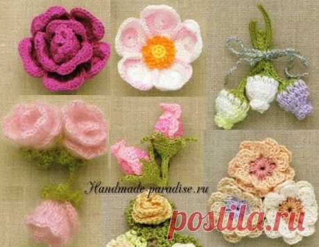 100 цветов крючком. Схемы - Handmade-Paradise