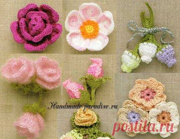 100 цветов крючком. Схемы - Handmade-Paradise