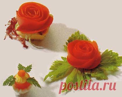 Розочка из помидора - пошаговый рецепт с фото
